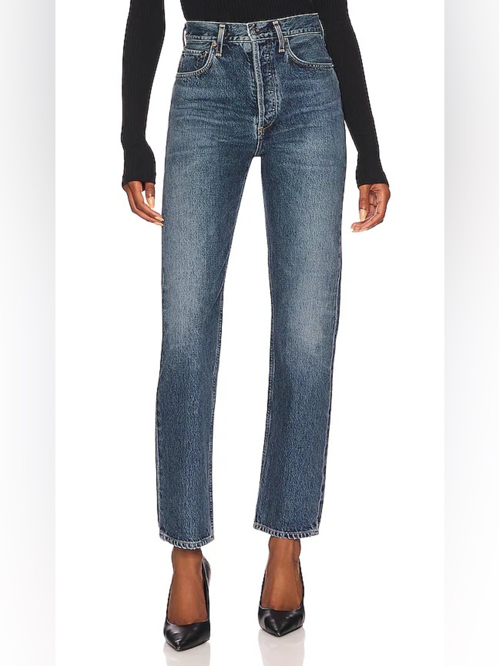 AGOLDE 90s Pinch Waist Jeans in Portrait Wash Women’s Size 26 Button Fly Cotton